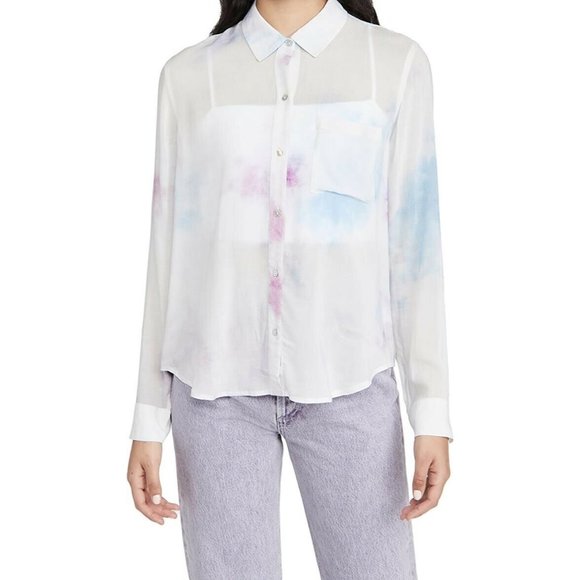 Rails Anna Top Aurora White Tie Dye Long Sleeve S NWOT $148 - Picture 1 of 7
